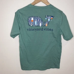 Vineyard Vines Buoy Whale Short Sleeve Pocket T Shirt Green Youth Size L (16) - Picture 1 of 8