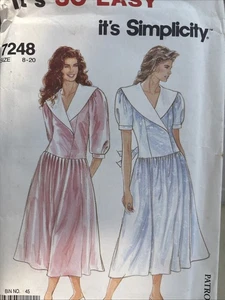 Vintage 80s Dress Patterns Simplicity 7248, McCalls 4092 - Picture 1 of 4
