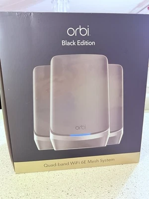 NETGEAR Orbi RBKE963B Quad-Band AXE11000 Wi-Fi 6E Mesh System - Black Edition - Image 1 of 4