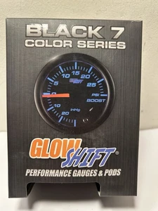 52mm GlowShift Black 7 Color 35 PSI Turbo Boost Gauge - GS-C701-35  - Picture 1 of 5