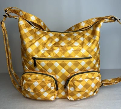 LUG Zipliner 2 Convertible Hobo Bag in Gingham Mustard - NWOT - Image 1 of 4