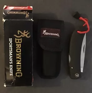 Browning Sportsman’s Knife Model 707 4 Inch Signature Lockback, Sheath, Box - Picture 1 of 5