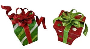 Christmas Glitter Gift Presents Holiday Home Table Bar Accent Party Decor 7" - Picture 1 of 3