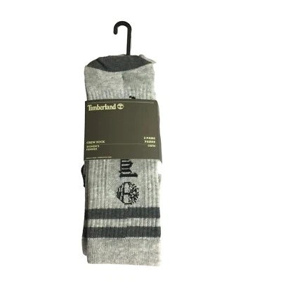 Timberland Women's Crew Socks OSFM 2 Pairs Gray White - Image 1 of 3