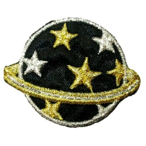 IRON ON PATCH APPLIQUE - STAR PLANET 1 1/2" high x 2" wide - Image 1 of 1