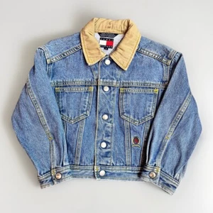 VINTAGE 90s TOMMY HILFIGER BOYS DENIM JACKET SZ 4 - Picture 1 of 2