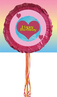 HEART Party Pinata Piñata Decoration birthday games pull string stick CORAZON  - Image 1 of 3