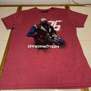 Blizzard Overwatch T-Shirt Video Game Mens Medium Red Soldier 76 Vigilante - Picture 1 of 4