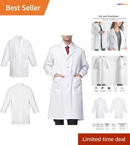 Scientist's White Lab Coat - Unisex, Durable & Easy Care Medical Uniform - M, L - Picture 1 of 11