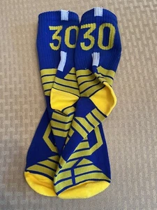 Iconic Number 30 Stephen Curry Blue/Yellow Basketball Socks Brand New - Picture 1 of 1