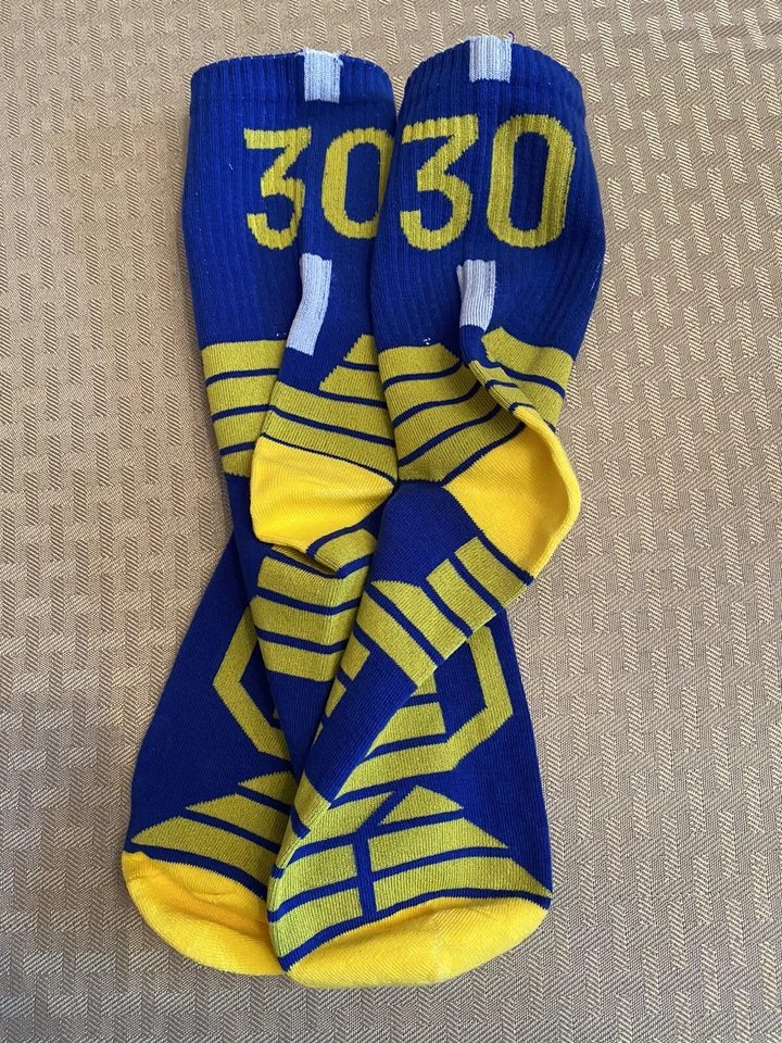 Calcetines de baloncesto Iconic Number 30 Stephen Curry azul/amarillo nuevos Foto 1 de 1