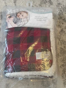 Black and Red Buffalo Check Faux Shearling Blanket Tread Labs 30"x40" New - Picture 1 of 5