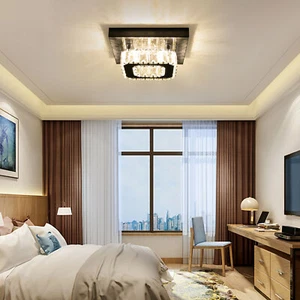 Modern Chrome Ceiling Light 4000k Crystal Ceiling Light For Livingroom 85-265v - Picture 1 of 21
