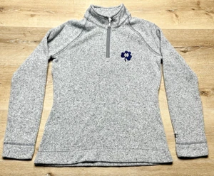 Champion Womens Notre Dame Fighting Irish Quarter Zip Up Pullover Gray, Small - Picture 1 of 11