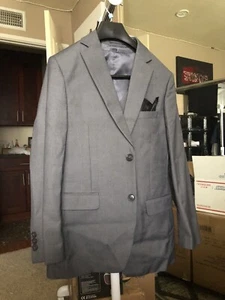 Boy's Suit Pants Vest Shirt Tie Bowtie Gray 5 Pcs Classic Size 14 - Picture 1 of 8