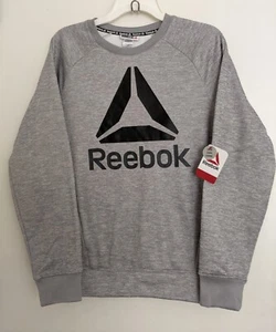Neu Reebok Jungen grau Fleece gefüttert Pullover Shirt mit durchgehendem Reißverschluss Tasche 18 XXL - Bild 1 von 6