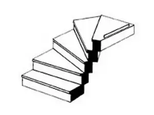 Plastruct O Custom Staircase 9/64 x 57/64 x 1in Right Turn 90945 - Picture 1 of 1