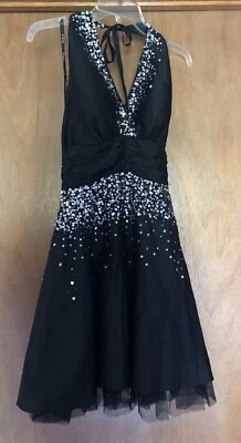 Vestido Corto Negro Vintage Scala Formal Fiesta Cóctel Concurso Vestido Año Nuevo Foto 1 de 4