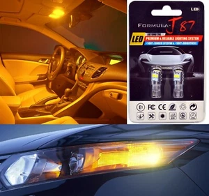 LED 3030 Light Orange Amber 194 Two Bulbs Front Side Marker Parking Lamp JDM - Picture 1 of 11