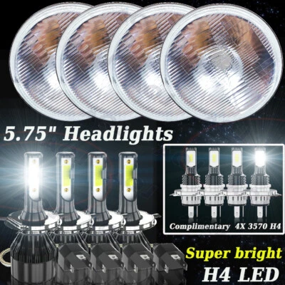 8PCS 5-3/4" 5.75" LED Headlights Hi-Lo Beam For Cadillac DeVille 1962-1974 - Image 1 of 4