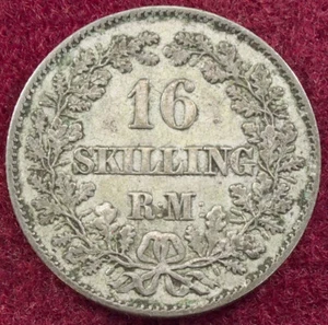 Dinamarca 16 Skilling 1857 (G0203) - Imagen 1 de 2