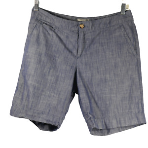 Dockers Collection Blue Midrise Curvy Bermuda Shorts Size 14p 14 Petite Dressier