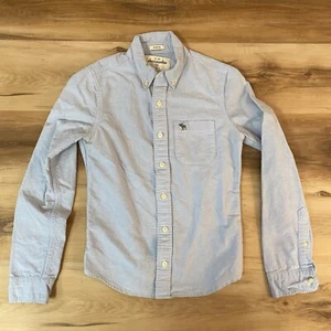 Abercrombie Kids Shirt Boys Large Muscle Blue Button Down Long Sleeve Oxford - Picture 1 of 10