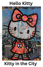 HELLO KITTY Kitty In The City City Series 11x17 Signed by Denardai LIMITED PRINT