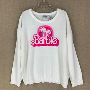 Barbie The Movie Sweater XL Womens White Knit Pullover Relaxed Loose - Picture 1 of 18