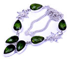 Biżuteria duchowa Symulowany zielony perydot Kwarc Posrebrzany naszyjnik 16 p002