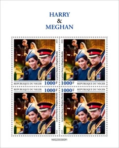 Prince Harry and Meghan Markle MNH Stamps 2023 Niger M/S - Picture 1 of 1