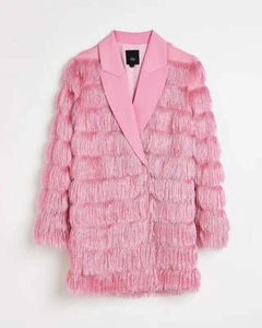 River Island - Pink Fringed Blazer Dress - Chic & Trendy - Sizes 10, 14 & 16