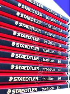 5 x STAEDTLER TRADITION PENCILS 6B 5B 4B 3B 2B B HB 2H 3H 4H 5H 6H ART DRAWING - Picture 1 of 3