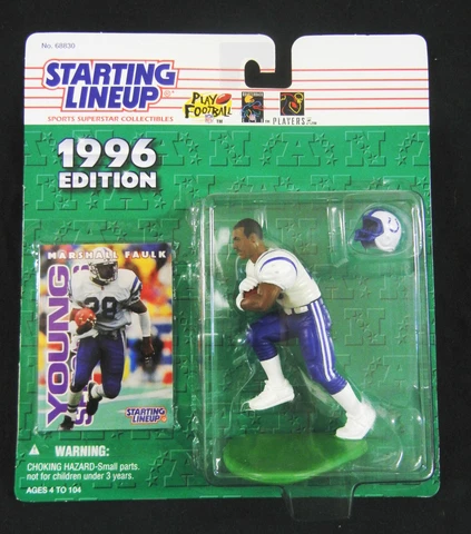 San Diego State Aztecs MARSHALL FAULK 1996 SLU Figure : NFL Indianapolis Colts Cover