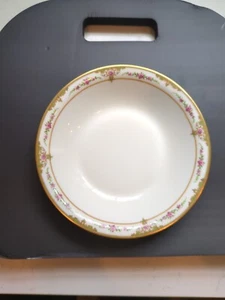 Theodore Haviland Limoges France Pink Rose Bowl Gold 7.5" Round. - Picture 1 of 4