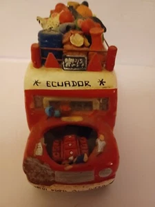 Rare Vintage ECUADOR S American Folk Art Bus Passengers And Produce - Picture 1 of 24