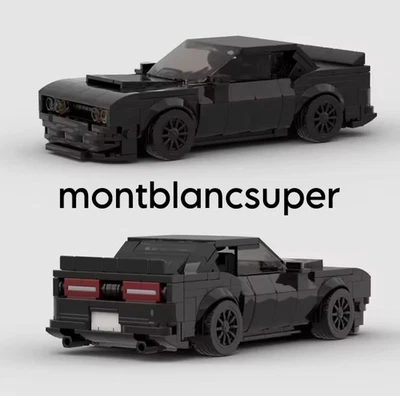 BUILDMOC Black Dodge Challenger Car 368 Pcs Building Brick Set MOC - FREE DELIVERY! UK