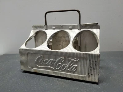 Винтажный металлический алюминиевый держатель для бутылок Coca-Cola 1950-х годов упаковка 6 шт. - Изображение 1 из 4