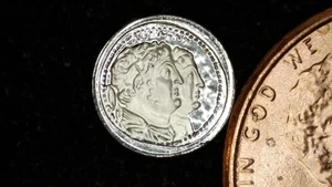 MINIATURE COIN 270 to 246 BC EGYPT OCTODRACHM PROOF LIKE STERLING SILVER - Picture 1 of 2