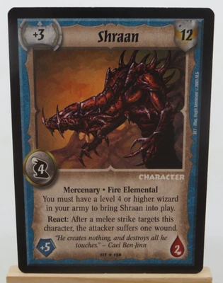 /WARLORD Saga of the Storm CCG Mercenary Character Card SHRAAN 117/158 - Image 1 of 2