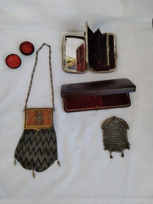 Lot SAC MINAUDIERE ancien METAL ARG. AUMONIERE, Porte-Monnaie, Écrins .... - Photo 1/4