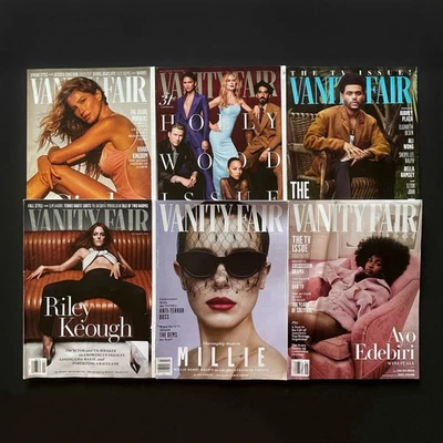 6 Vanity Fair Magazines • Gisele • Riley • Millie • Ayo • Weeknd • Hollywood - Image 1 of 2