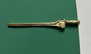 Vintage Pioneer Gold Tone Rifle Shaped Bar Tie Tack Pin - Picture 1 of 5