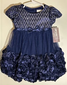 Brand New Nannette Baby’s Girls Dress Sleeveless Ruffled Blue 12 Months - Picture 1 of 5