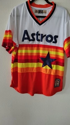 MAJESTIC COOPERSTOWN COLLECTION NOLAN RYAN #34 ASTROS THROWBACK JERSEY - SIZE XL - Image 1 of 4