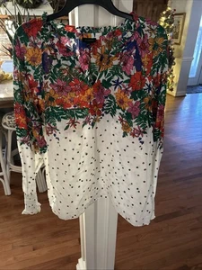 Blusa Talbots Blissful Floral Puño Calado Para Mujer XL PRECIO DE VENTA SUGERIDO POR EL FABRICANTE $99 - Imagen 1 de 5