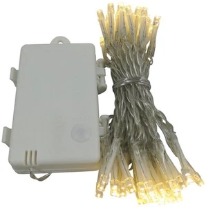 LED Lichterkette Batterie 48er + Timer Zeitschaltuhr batteriebetrieben warmweiß - Bild 1 von 1