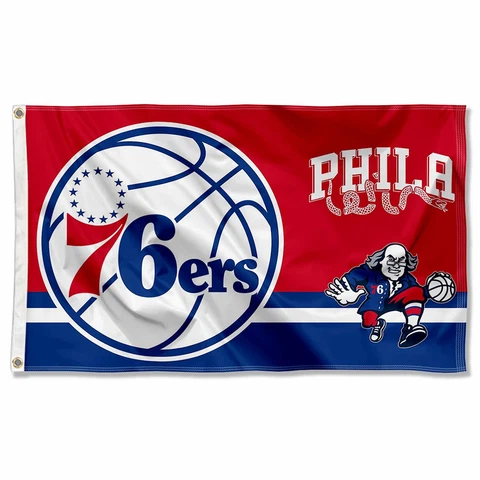 Philadelphia 76ers Dual Logo Grommet Flag Cover