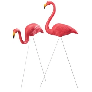 Set of 2 Original Featherstone Pink Flamingo Sculpture Garden Stakes - Picture 1 of 1