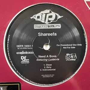 Shareefa “Need A Boss” Single 12”/Def Jam DEFR-16561-1 (EX) Promo 2006 Ludacris - Picture 1 of 7